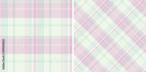 Check texture tartan of seamless fabric background with a textile pattern plaid vector. Set in spring colors for cozy casual brand clothing .
