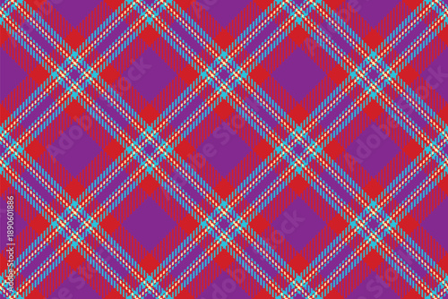 Infant seamless fabric tartan, rich plaid check vector. Wine pattern texture textile background in red and mauveine colors.