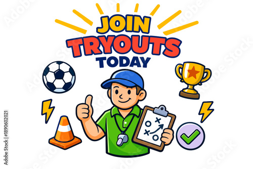 Join tryouts today: sports enthusiasm and team spirit invitation