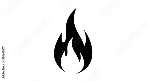 Simple black flame icon on white background.