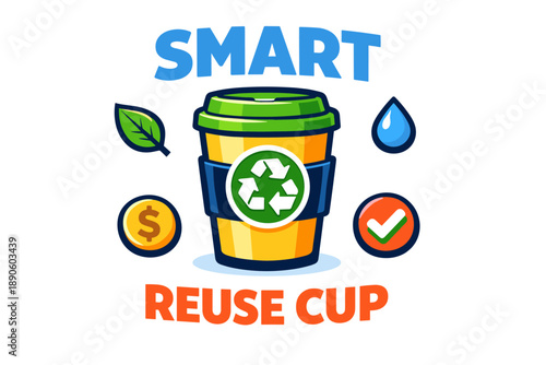 Smart reuse cup: eco-friendly recyclable coffee solution