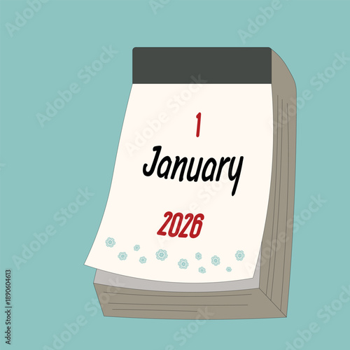 January 1. Daily Calendar icon for design. Simple design for business brochure, flyer, print media, advertisement. Easily editable.