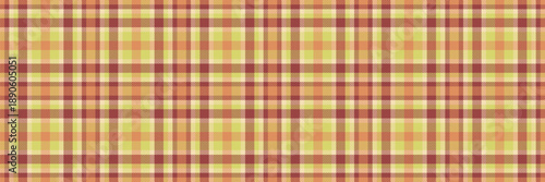 Wedding background pattern textile, crease texture vector check. Daisy seamless fabric tartan plaid in yellow and red colors.