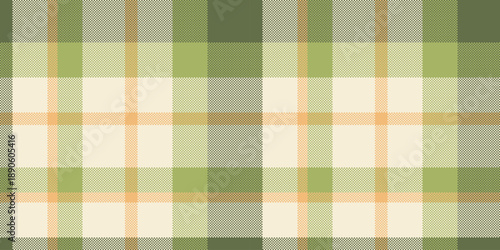 Nostalgic fabric pattern background, scotland check seamless texture. Glamour vector plaid tartan textile in lime and antique white colors.