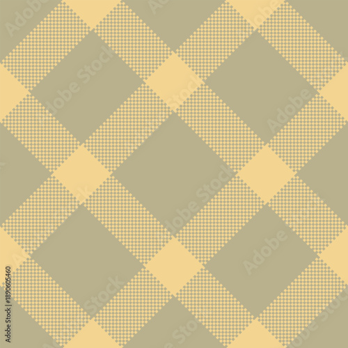 Repeat fabric vector seamless, styled plaid texture pattern. Straight background tartan textile check in pastel and amber colors.
