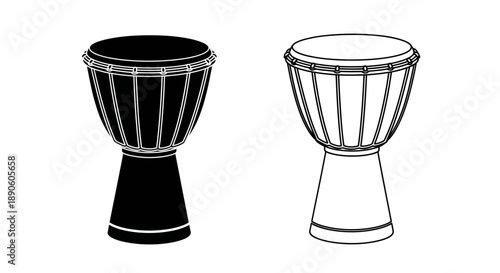 Traditional african djembe drum illustration