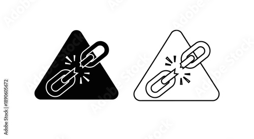 Minimalist link symbols black white icons