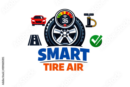 Smart tire air system with digital pressure gauge and inflation tools