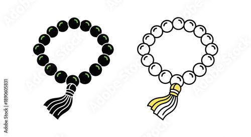 Black and white prayer beads spiritual meditation jewelry
