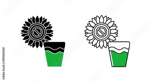 Sunflower coffee cup illustration