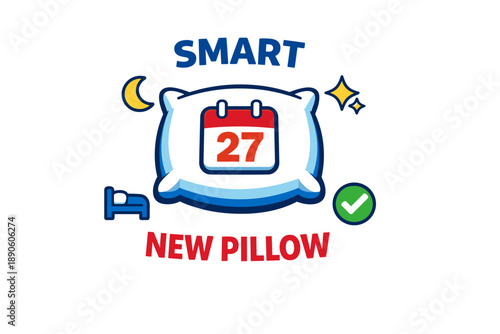Smart pillow with calendar design for sleep tracking and comfort