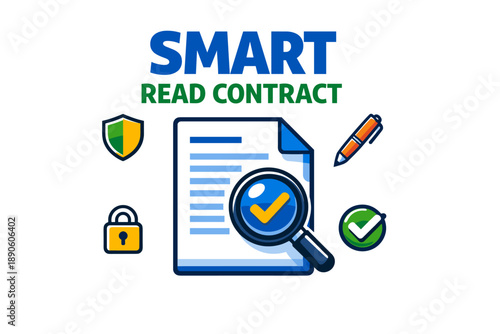 Smart contract concept: technology and secure data management symbolism