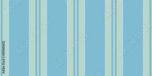 Commercial pattern stripe background, platform textile vector seamless. Cover lines fabric vertical texture in cyan and yellow colors.