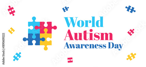 World Autism Awareness Day Clean White Puzzle Layout