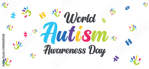World Autism Awareness Day Colorful Minimal Typography Banner