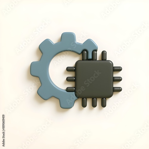 3D AI Automation Icon 
