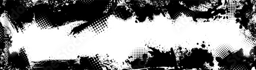 Monochrome background with paint strokes. Hand drawn. Not AI, vector illustration.