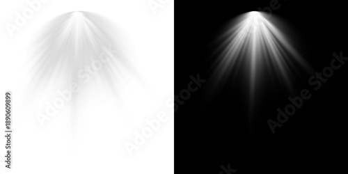 Obraz na plátne Volumetric white light rays shining down