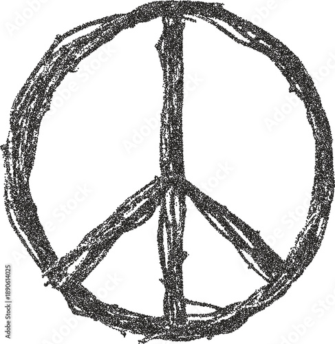 Peace retro y2k stipple design hippie halftone brutalist urban vector png with clear background, harmony 2000s photocopy grunge tattoo gen z effect