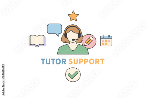 Female tutor providing academic support and online assistance
