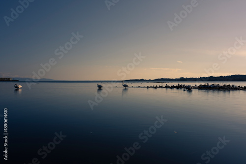sunset on the lake