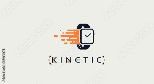 Modern smartwatch logo with dynamic motion effect.