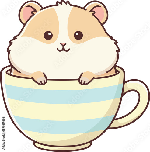Cute Kawaii Coffee Cup Mascot Vector Illustration