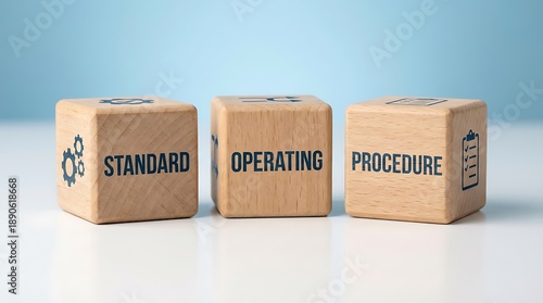 Wallpaper Mural Standard Operating Procedure SOP concept with wooden blocks on a white surface. Torontodigital.ca
