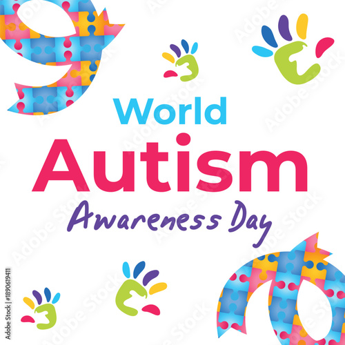 World Autism Awareness Day Playful Puzzle Pattern Banner