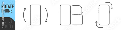 Rotate Mobile phone. Device rotation symbol. Turn your device. Rotate smartphone, icon set vector illustration for web site or mobile app. Color icon set