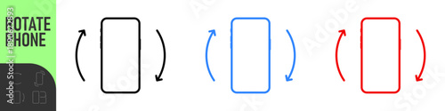 Rotate Mobile phone. Device rotation symbol. Turn your device. Rotate smartphone, icon set vector illustration for web site or mobile app. Color icon set