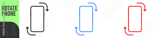 Rotate Mobile phone. Device rotation symbol. Turn your device. Rotate smartphone, icon set vector illustration for web site or mobile app. Color icon set