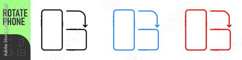 Rotate Mobile phone. Device rotation symbol. Turn your device. Rotate smartphone, icon set vector illustration for web site or mobile app. Color icon set