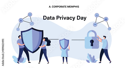 Data Privacy Day Protection Concept Illustration.