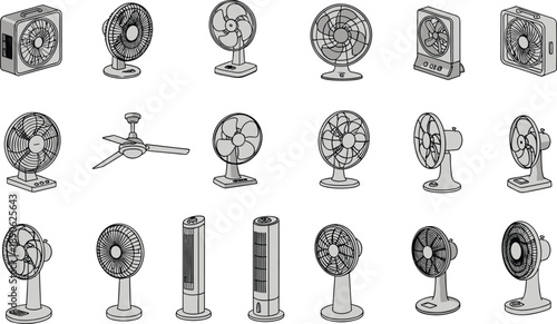 Various Electric Fans household fans cooling devices ventilation equipment fan portable fans