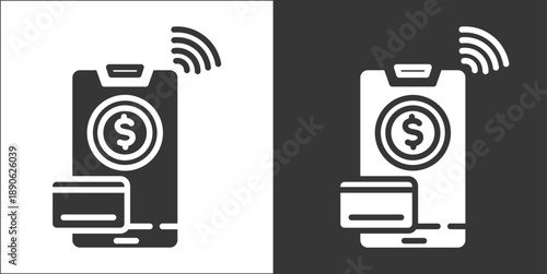 Online Payment icon set white style collection	