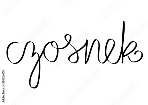 Czosnek przyprawa napis