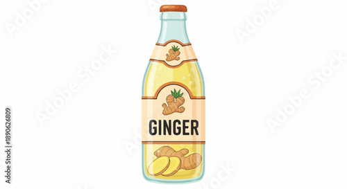 Natural Ginger Extract Drink Bottle for Health and Wellness