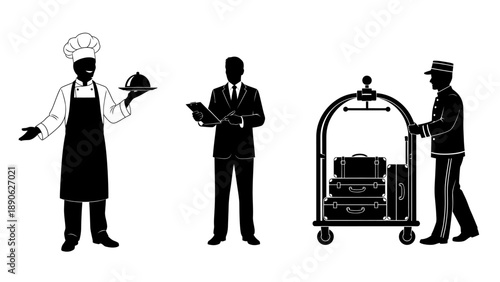 Chef, Concierge, and Manager Interaction in Hospitality Environment