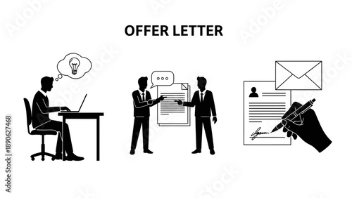 Negotiation Process, Office Setting, Illustration, Professional Environment, Perspective