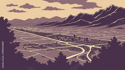 Denver skyline and salt lake city mountains meet in a breathtaking urbannatural vista, perfect for travel marketing and city promotion.