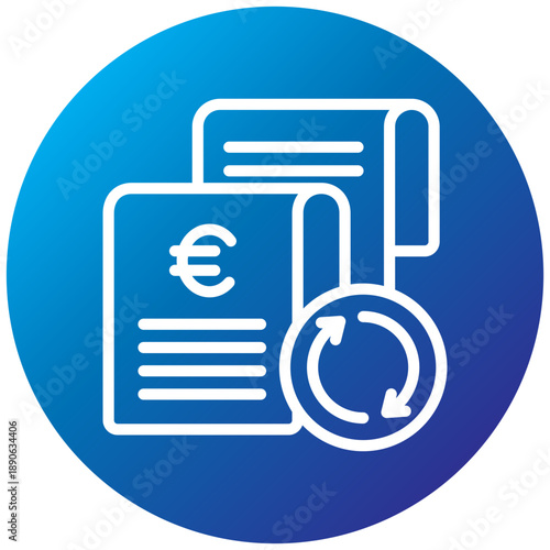 Billing Cycle Gradient Icon, Mini Illustration Relate To Taxation, Financial Reports. Use For Modern Concept, Ui, Ux Web And App Development.