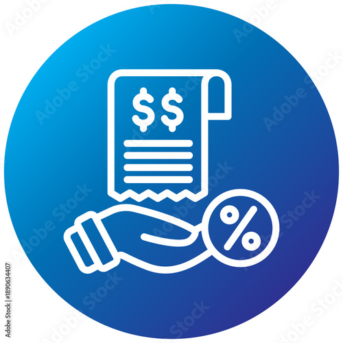 Charge Slip Gradient Icon, Mini Illustration Relate To Taxation, Financial Reports. Use For Modern Concept, Ui, Ux Web And App Development.