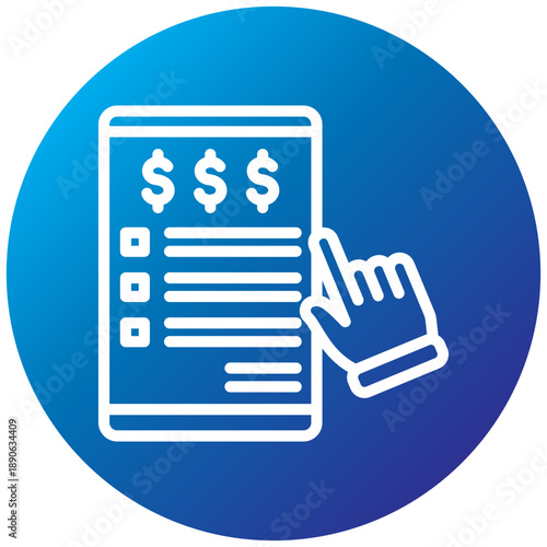 Claim Form Gradient Icon, Mini Illustration Relate To Taxation, Financial Reports. Use For Modern Concept, Ui, Ux Web And App Development.
