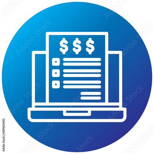 Claim Form Gradient Icon, Mini Illustration Relate To Taxation, Financial Reports. Use For Modern Concept, Ui, Ux Web And App Development.
