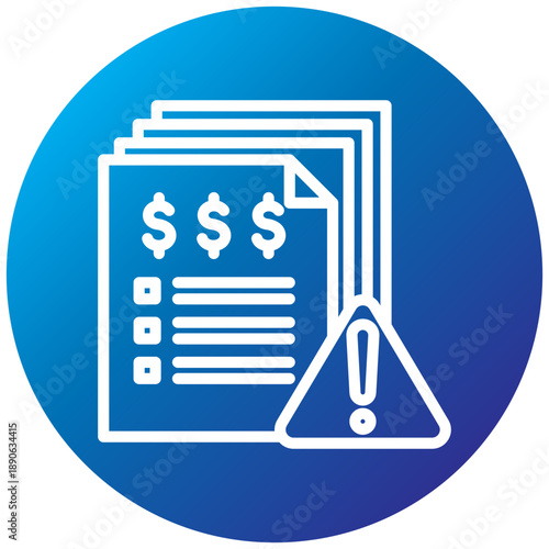 Collection Notice Gradient Icon, Mini Illustration Relate To Taxation, Financial Reports. Use For Modern Concept, Ui, Ux Web And App Development.