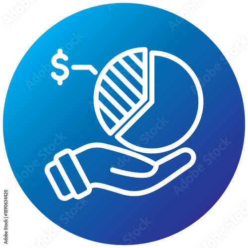 Contribution Amount Gradient Icon, Mini Illustration Relate To Taxation, Financial Reports. Use For Modern Concept, Ui, Ux Web And App Development.