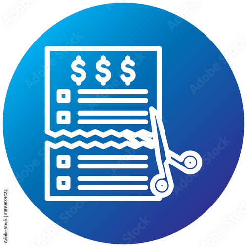 Deduction List Gradient Icon, Mini Illustration Relate To Taxation, Financial Reports. Use For Modern Concept, Ui, Ux Web And App Development.
