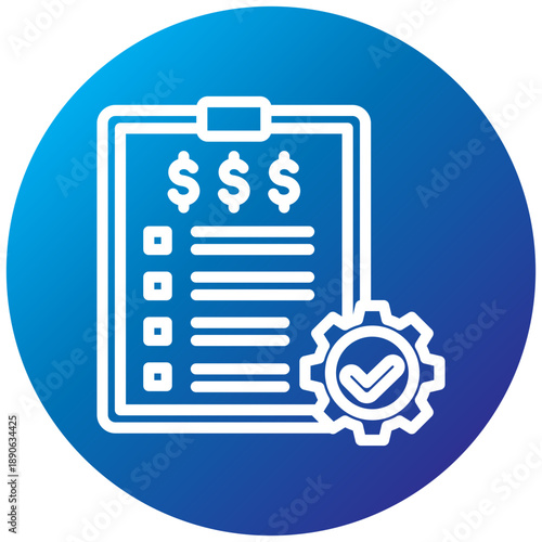 Compliance Gradient Icon, Mini Illustration Relate To Taxation, Financial Reports. Use For Modern Concept, Ui, Ux Web And App Development.
