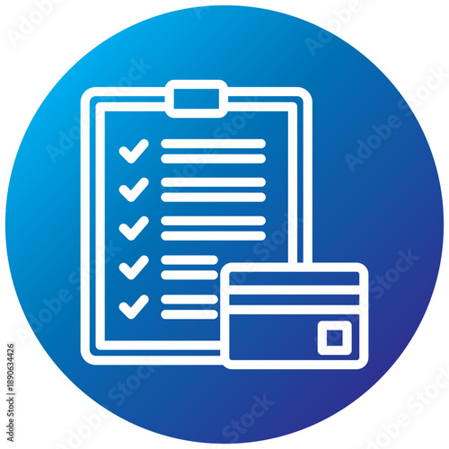 Credit Report Gradient Icon, Mini Illustration Relate To Taxation, Financial Reports. Use For Modern Concept, Ui, Ux Web And App Development.
